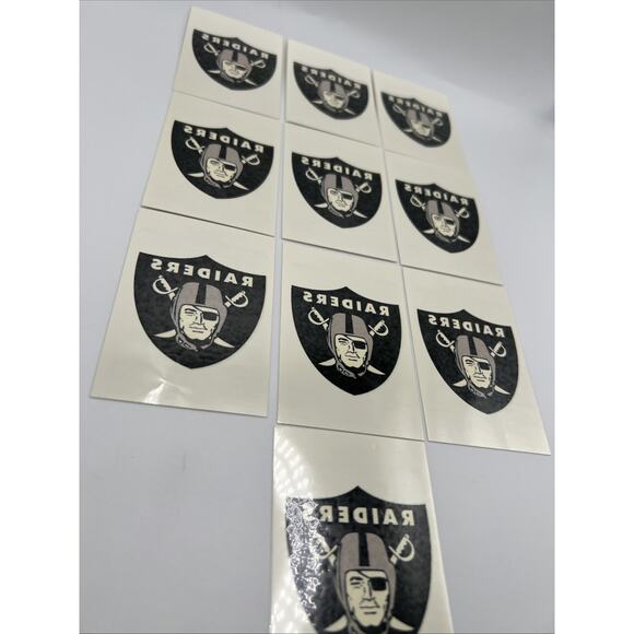 NFL Oakland Las Vegas Raiders Temporary Tattoo Pack Of 10 Face Tattoos Football - Picture 3 of 11